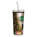 16 Oz. Niagara Insulated Tumbler with Full Color Imprint/Screw On Straw Lid